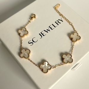 Clover Bracelet Mother of Pearl Four Leaf Jewelry